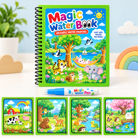 Libro Mágico Reutilizable para Colorear con Agua Luditrazo