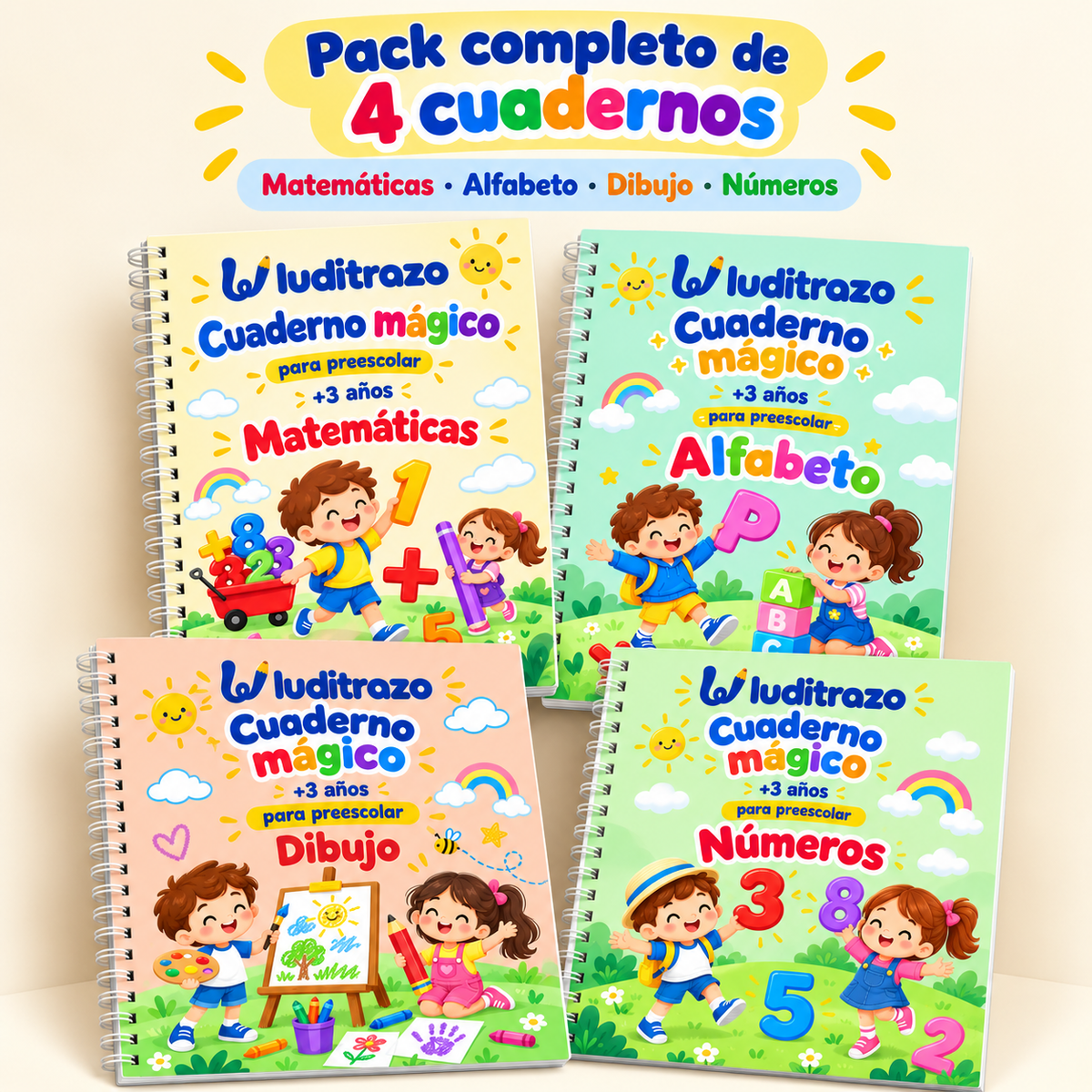 Cuadernos Mágicos Luditrazo – Traza, Borra y Repite