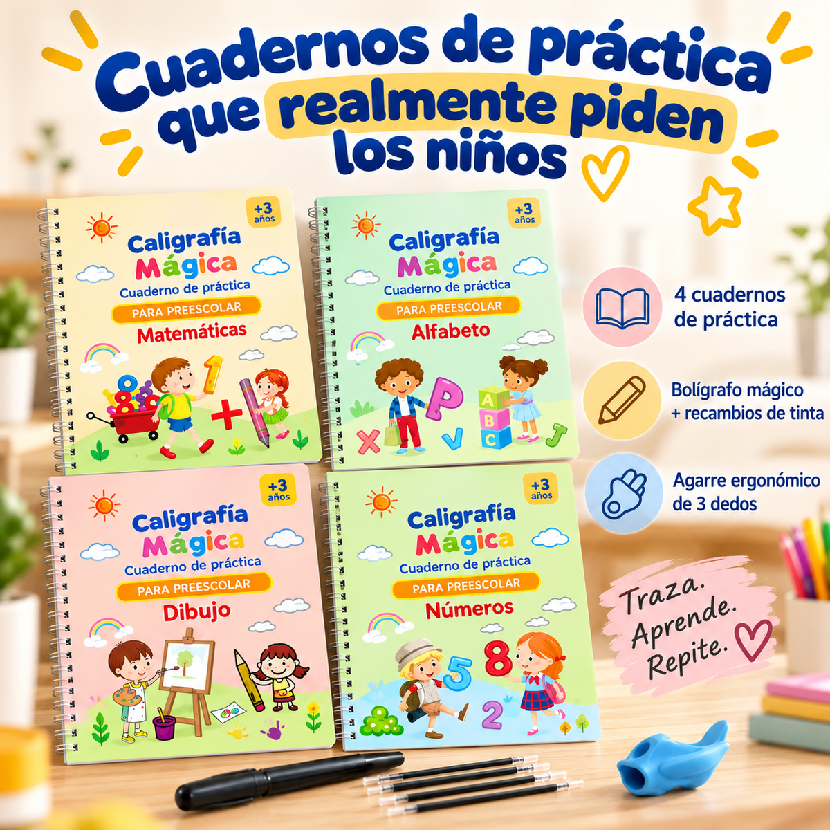 Cuadernos Mágicos Luditrazo – Traza, Borra y Repite